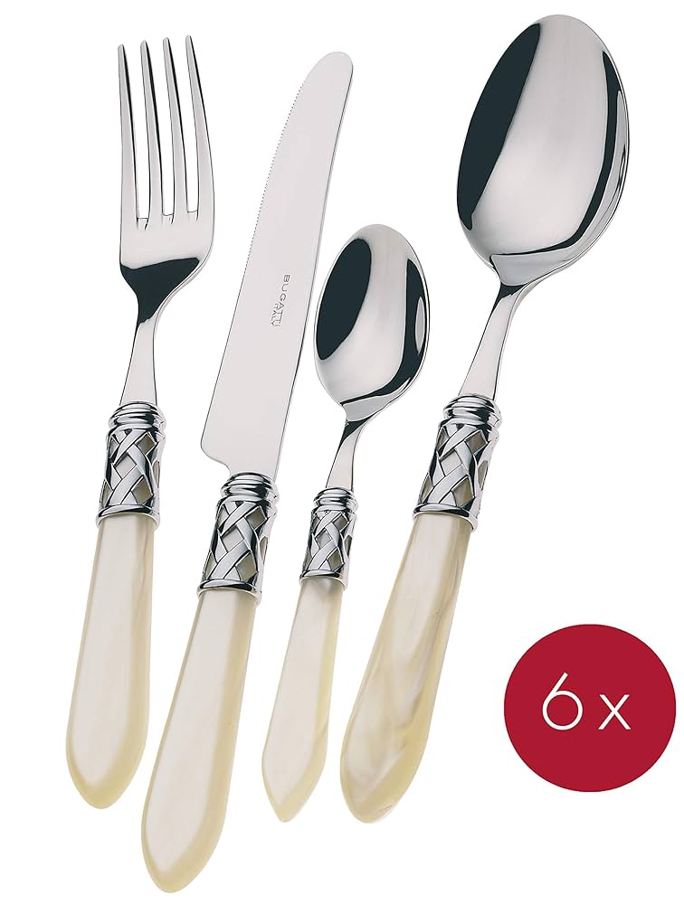Amazon.com | BUGATTI 24-pieces Flatware Set, Stainless Steel